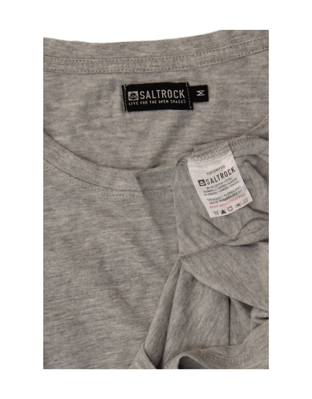 Camiseta masculina Saltrock Top algodão cinza médio