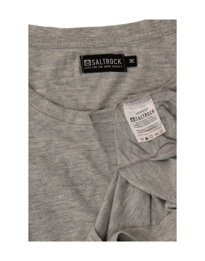 Camiseta masculina Saltrock Top algodão cinza médio