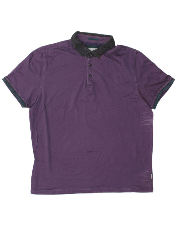 Camisa polo masculina TED BAKER tamanho 6 2XL algodão colorido roxo