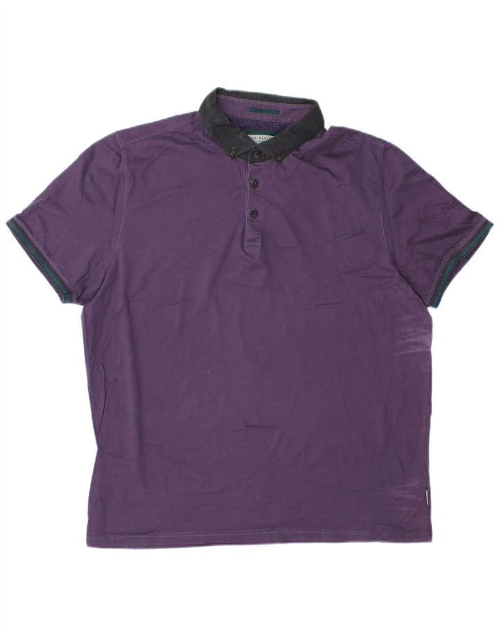 Camisa polo masculina TED BAKER tamanho 6 2XL algodão colorido roxo