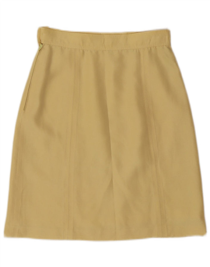 Saia reta feminina vintage W26 pequena amarela