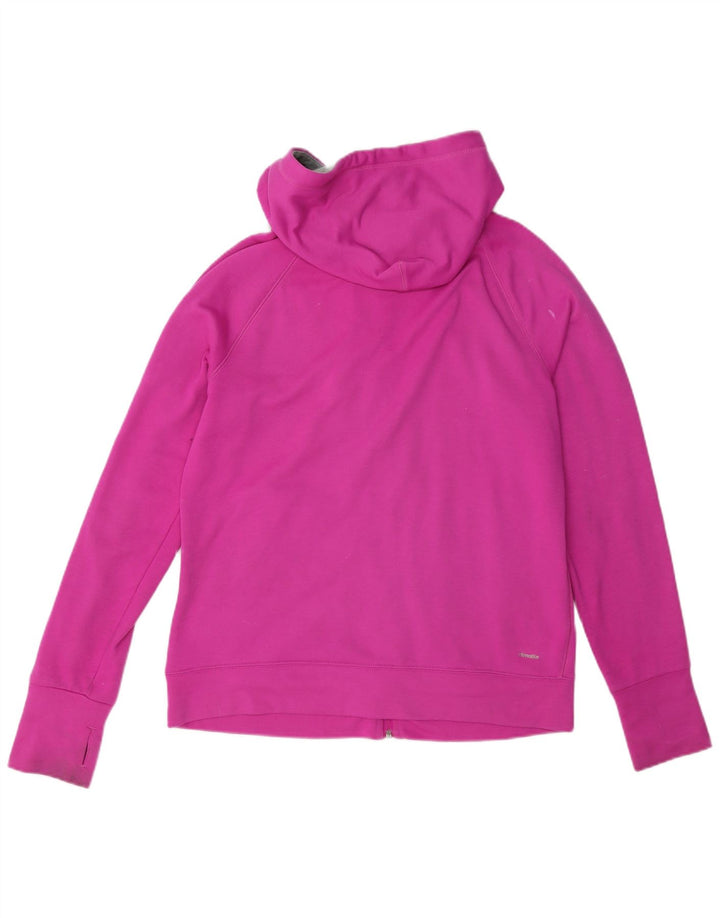 Suéter Adidas Feminino Climalite Zip com Capuz UK 12/14 Médio Poliéster Rosa