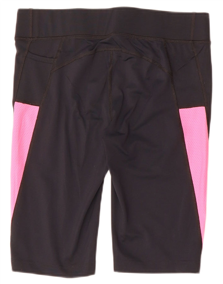 Shorts esportivos femininos FILA UK 10 pequeno poliéster colorblock preto