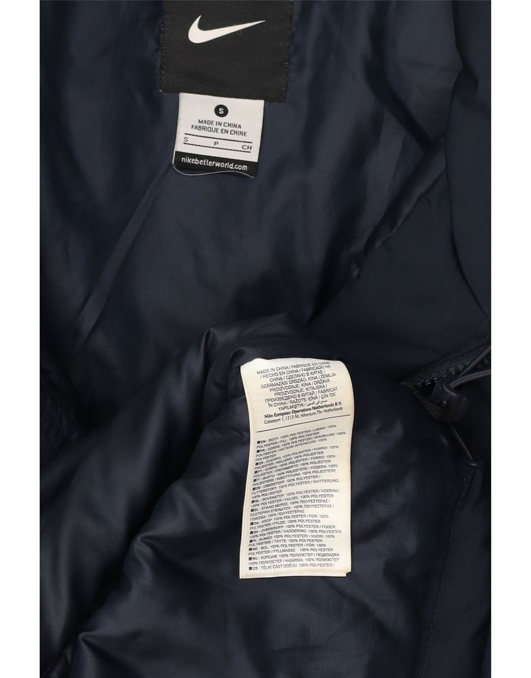 Jaqueta corta-vento masculina NIKE Reino Unido 36 pequeno poliéster azul marinho