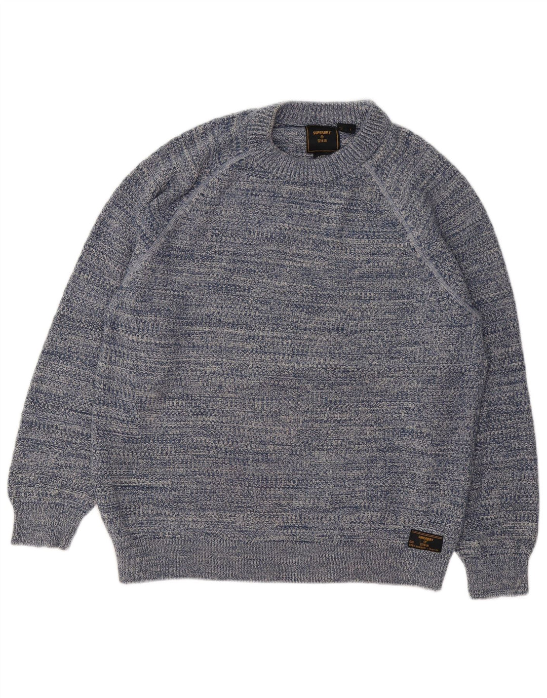Suéter masculino Superdry com gola redonda e algodão listrado azul grande