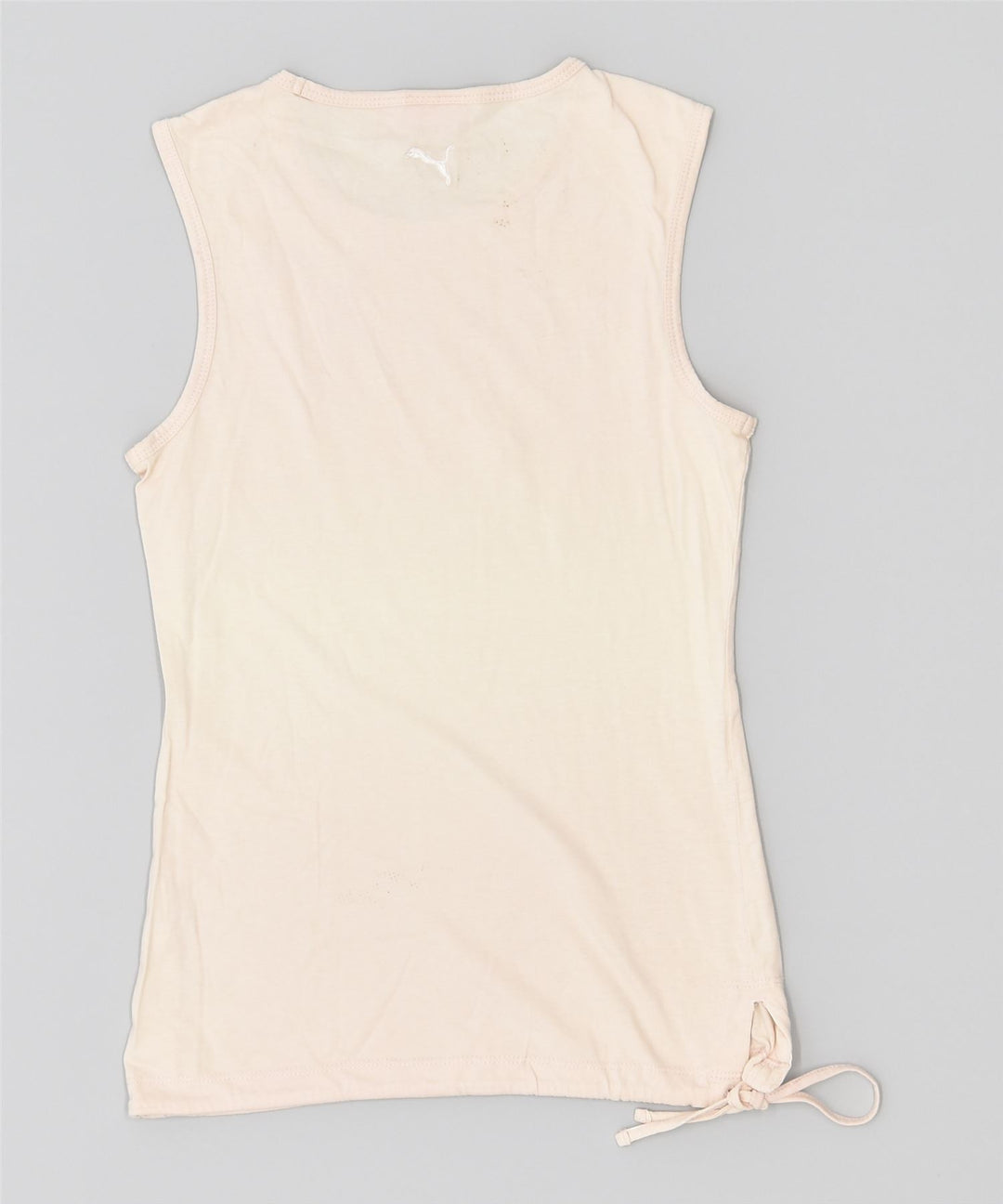 PUMA Womens Graphic Vest Top UK 10 Pequeno Off White Algodão
