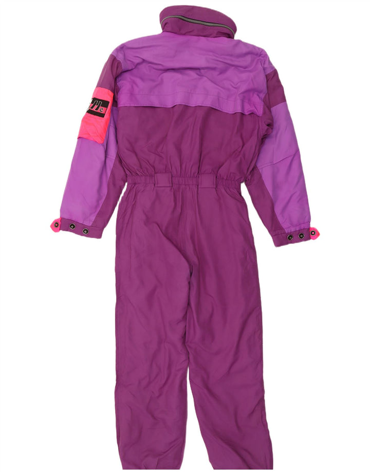 Macacão de esqui feminino Colle UK 12 bloco colorido roxo médio
