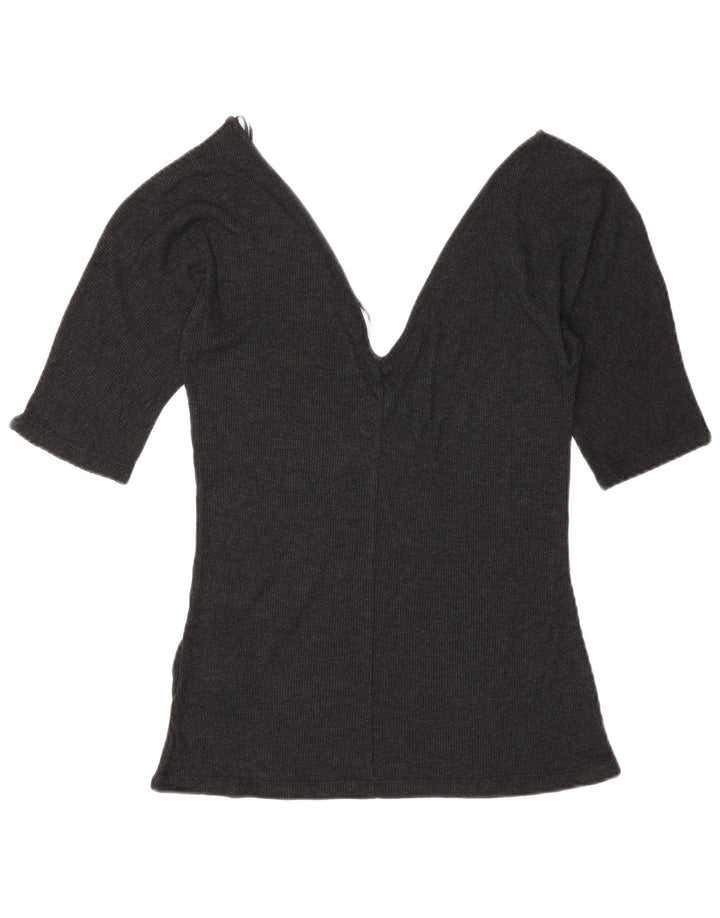 Blusa feminina Zara Top UK 12 Lyocell cinza médio