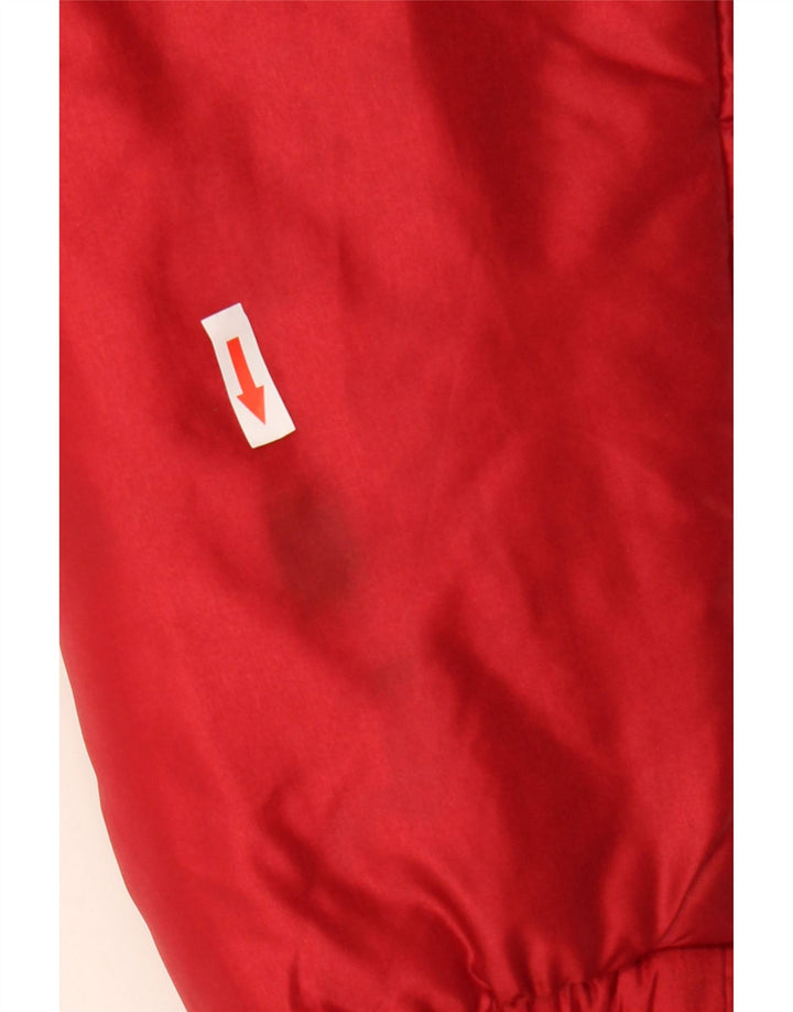 Jaqueta acolchoada com capuz feminina vintage IT 52 2XL vermelho Colourblock poliamida