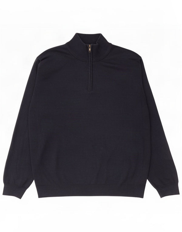 Mountain Warehouse Suéter masculino com zíper e gola XL Algodão azul marinho