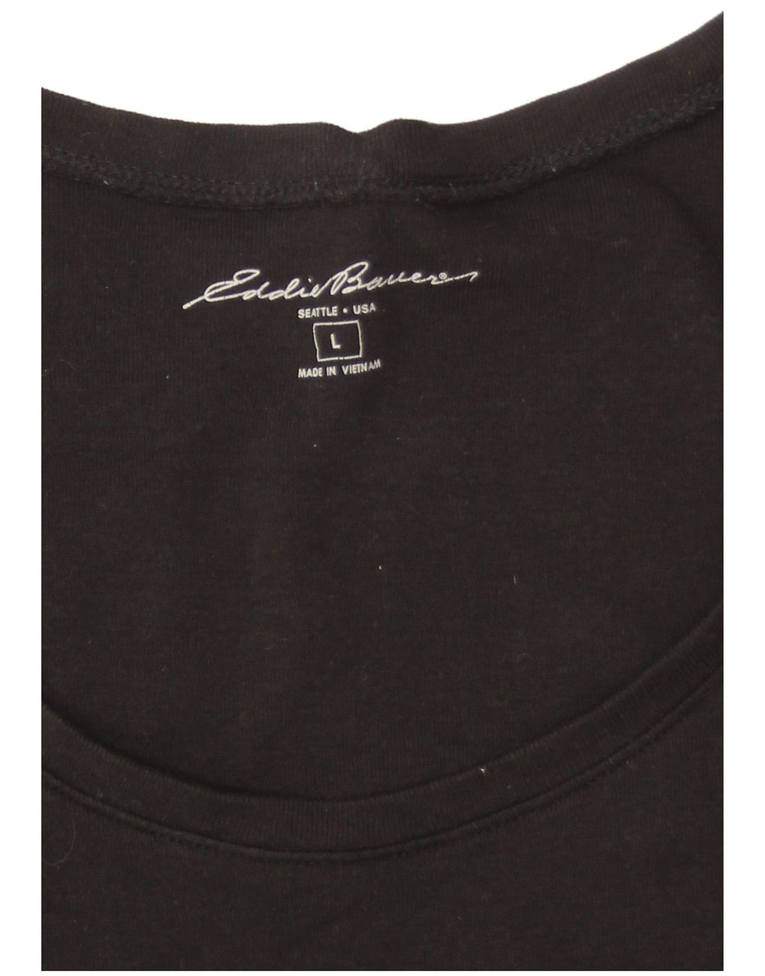 Camiseta feminina EDDIE BAUER UK 16 grande preta