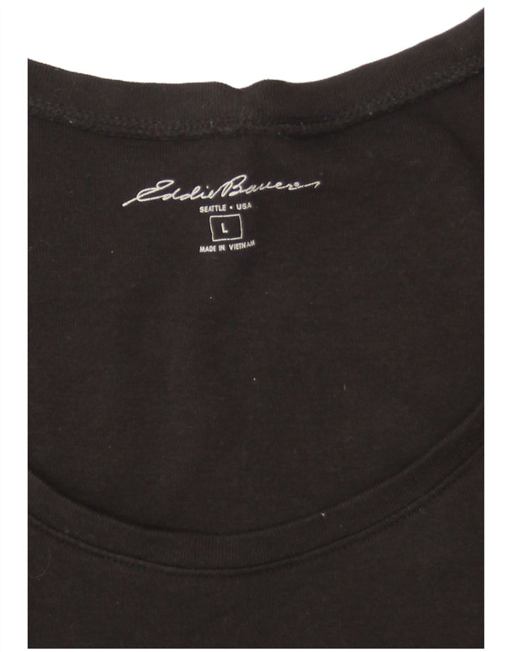 Camiseta feminina EDDIE BAUER UK 16 grande preta