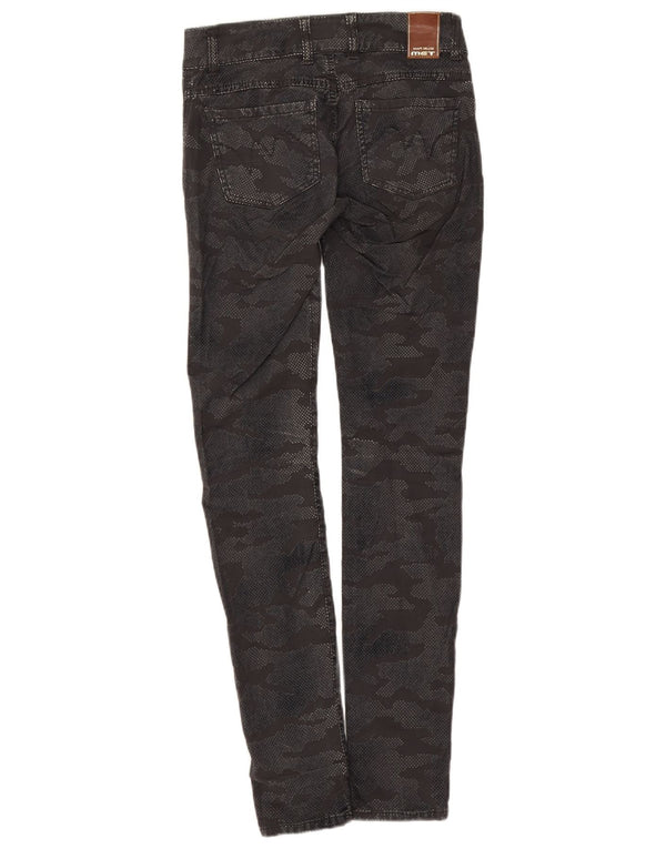 Calça jeans skinny feminina MET W26 L30 algodão camuflado cinza