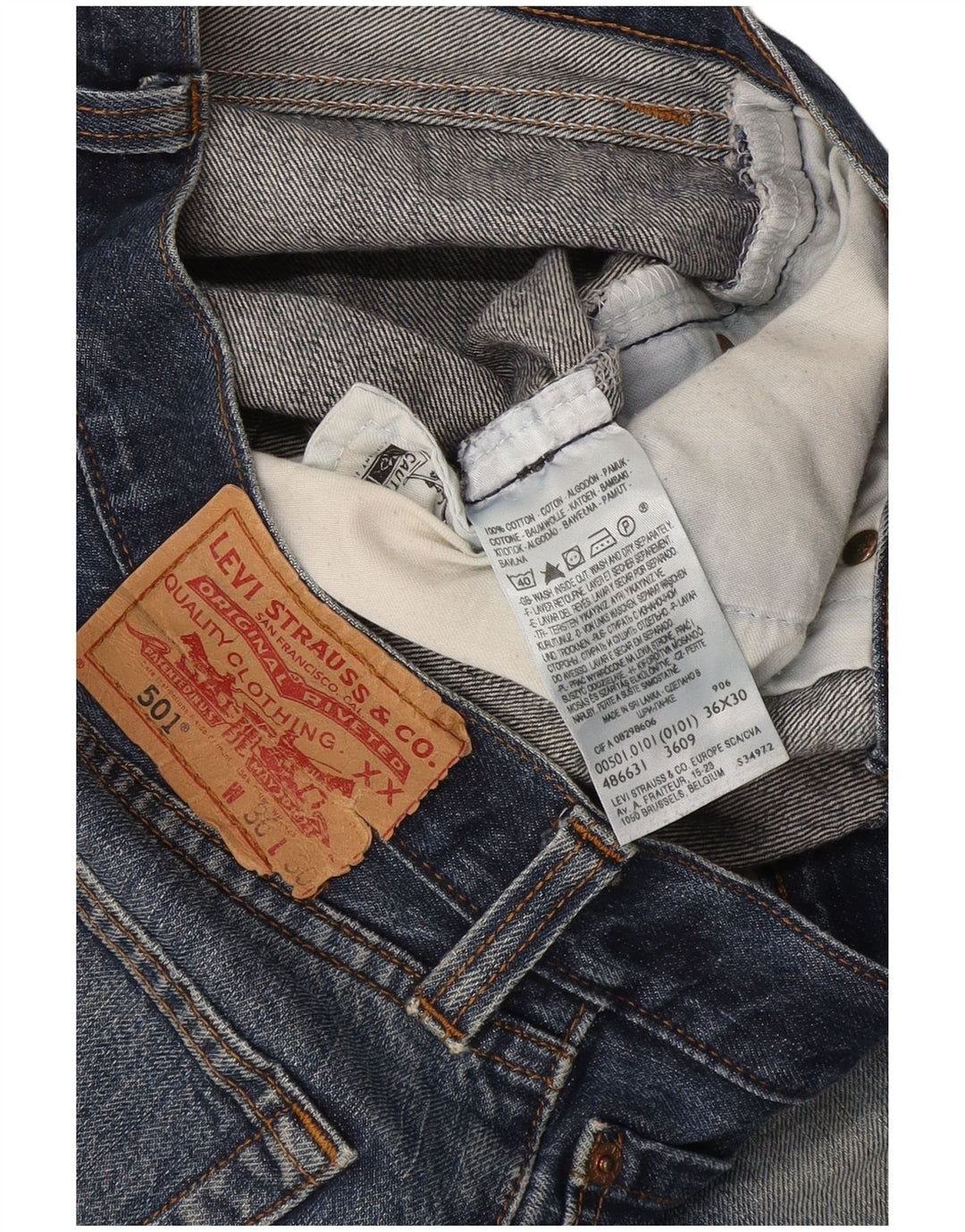 Levi's Masculino 501 Straight Jeans W36 L27 Azul Algodão