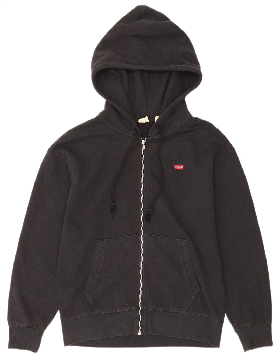 Suéter masculino Levi's com capuz e zíper médio preto algodão