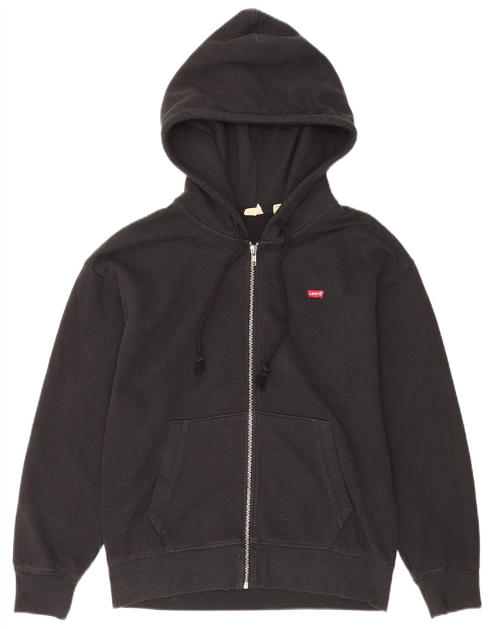 Suéter masculino Levi's com capuz e zíper médio preto algodão