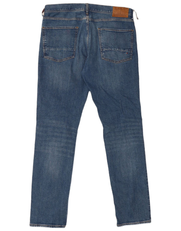 Tommy Hilfiger Masculino Denton Straight Jeans W36 L34 Azul Algodão