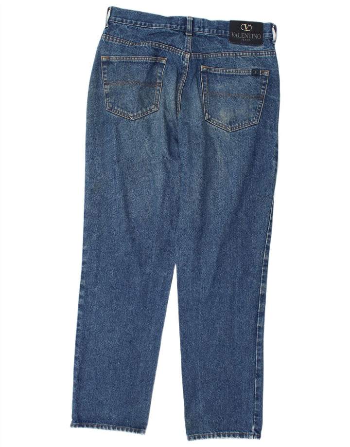 Jeans reto feminino Valentino W34 L31 algodão azul