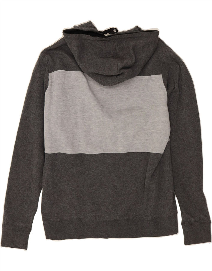 REEBOK Mens Graphic Hoodie Jumper Small Grey Colourblock Vintage Reebok and Second-Hand Reebok from Messina Hembry 