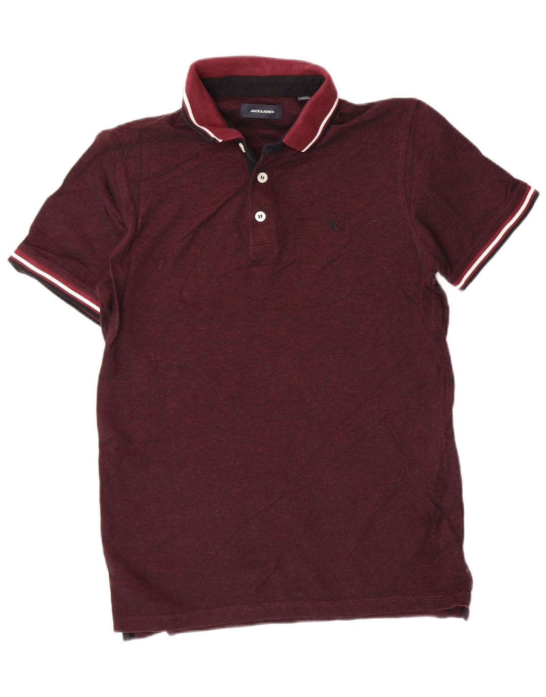Camisa polo masculina JACK & JONES média algodão Borgonha