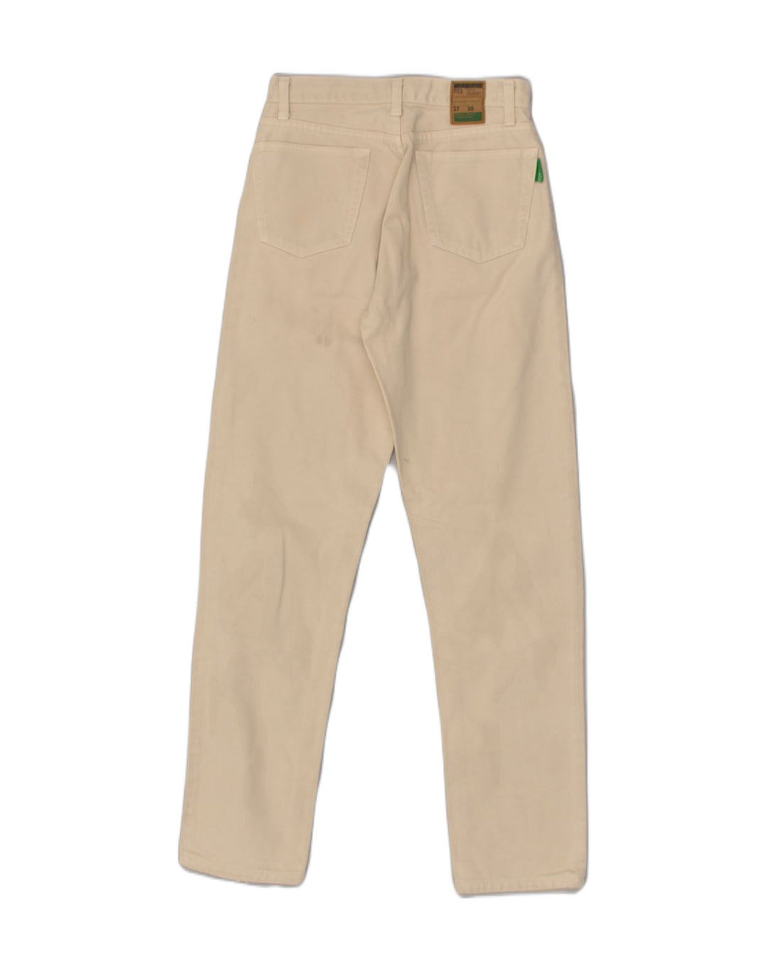 BENETTON Womens Slim Casual Trousers W27 L30 White Cotton | Vintage Benetton | Thrift | Second-Hand Benetton | Used Clothing | Messina Hembry 
