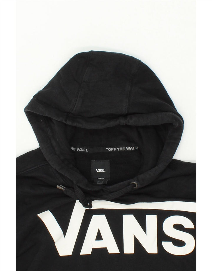 VANS Womens Oversized Graphic Hoodie Jumper UK 6 XS Black Cotton Vintage Vans and Second-Hand Vans from Messina Hembry 