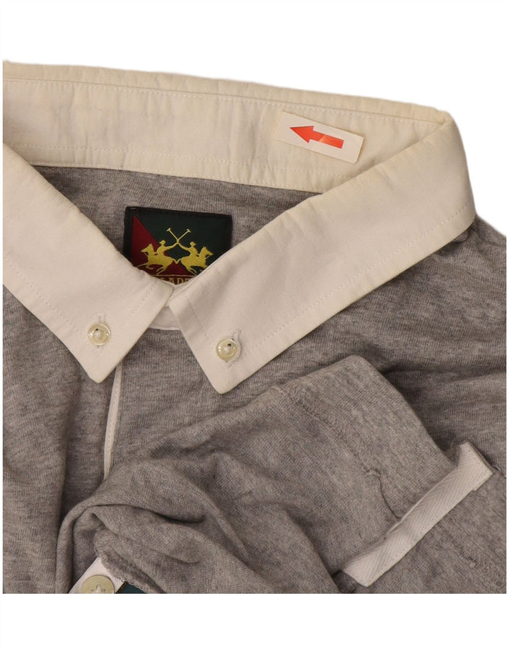 Camisa polo masculina de manga comprida La Martina XL cinza algodão