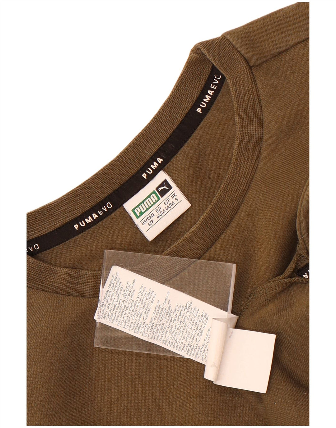 Puma Mens Graphic Moletom Jumper Pequeno Algodão Cáqui