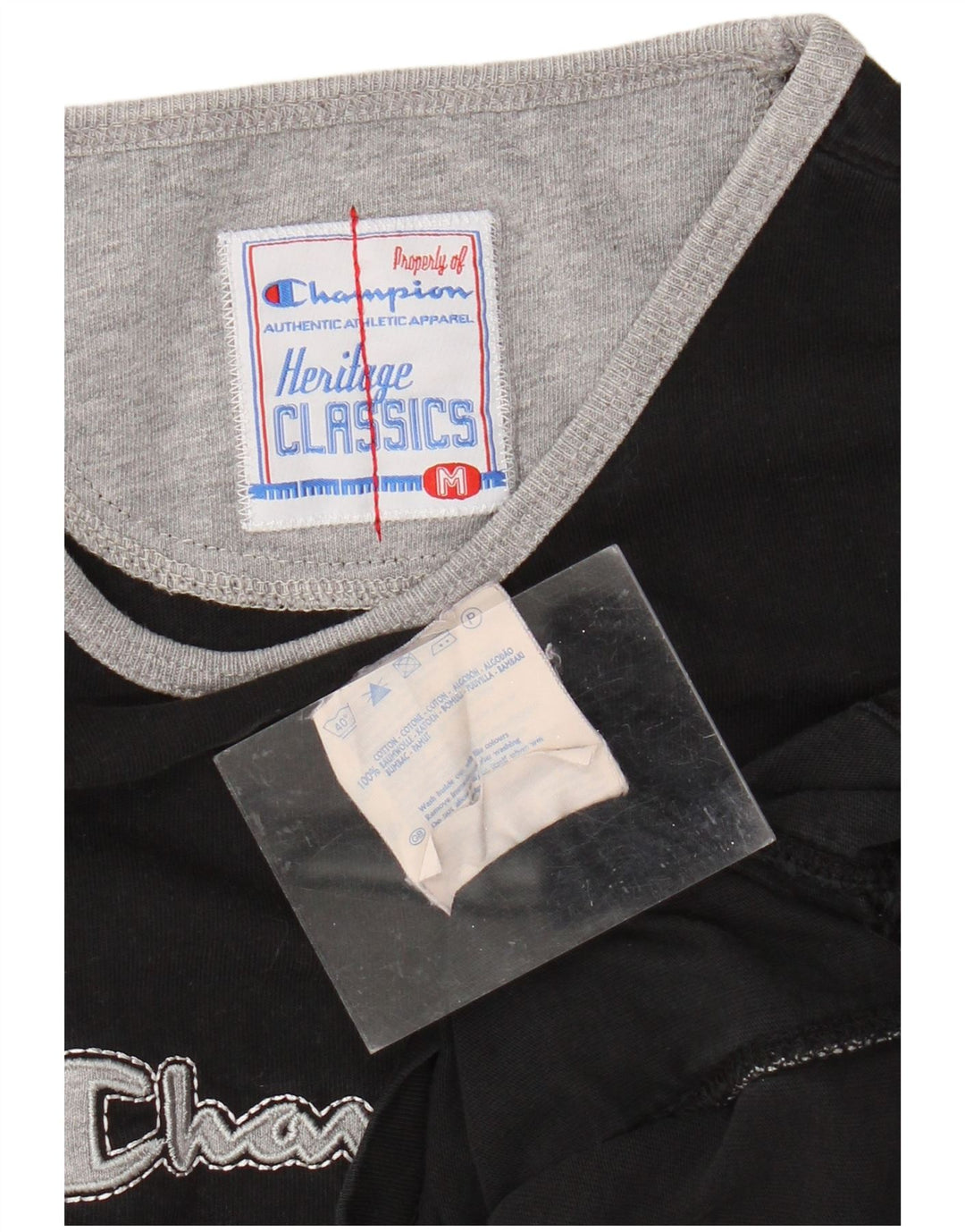 CHAMPION Womens Heritage Classics Graphic T-Shirt Top UK 12 Medium Black