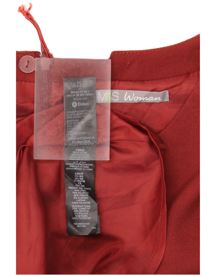 Vestido feminino Marks & Spencer UK 12 poliéster colorblock vermelho médio