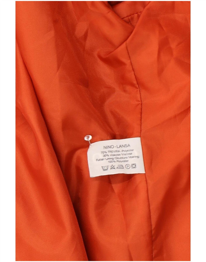 Jaqueta blazer feminina NINO com peito duplo Reino Unido 16 grande poliéster laranja