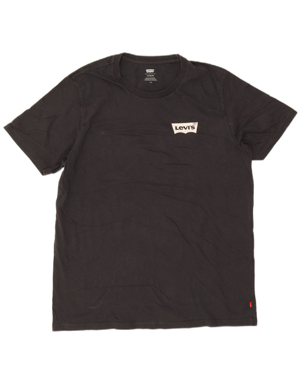 Camiseta masculina padrão Levi's Top grande de algodão preto