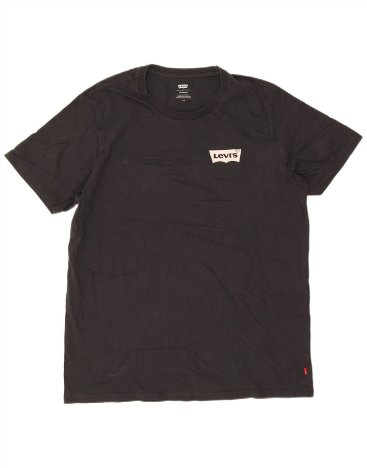 Camiseta masculina padrão Levi's Top grande de algodão preto