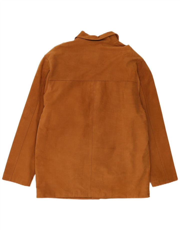 Jaqueta de camurça masculina vintage UK 40 grande bege