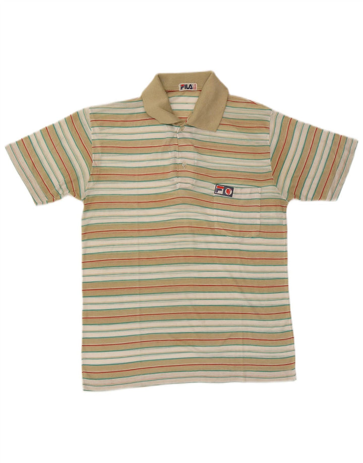 Camisa polo masculina Fila UK 36 pequena listrada multicolorida