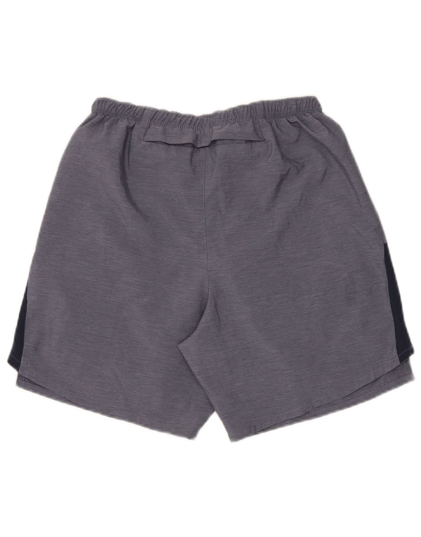 Shorts esportivos femininos NIKE Dri Fit UK 10 pequeno azul colorblock poliéster