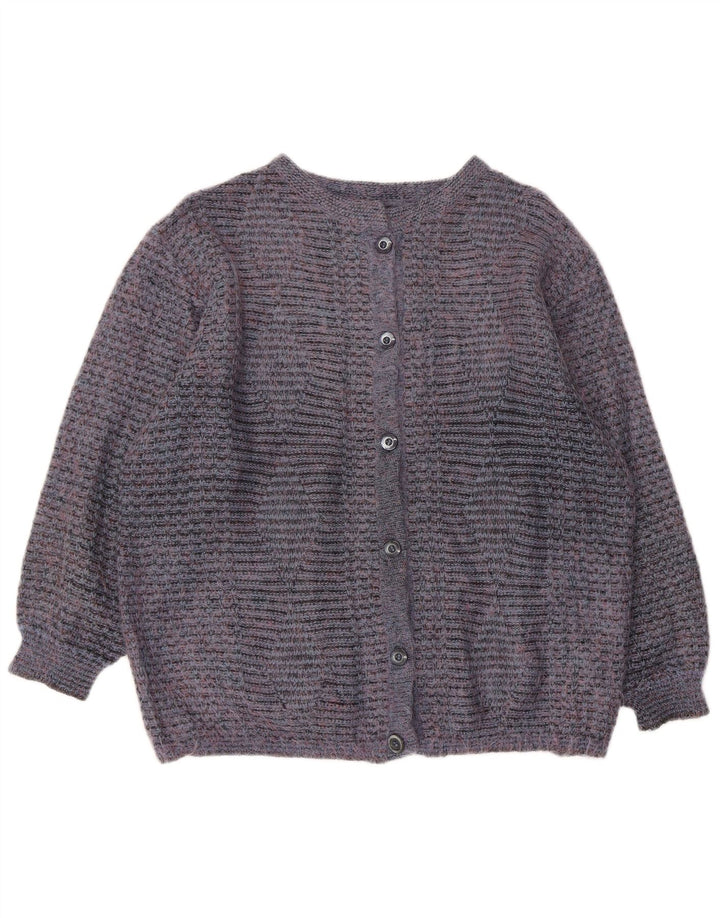 Suéter Cardigan Feminino Vintage Reino Unido 16 Grande Azul