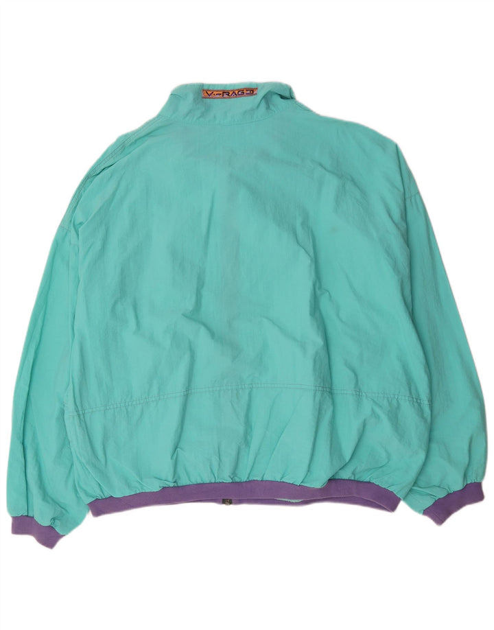 Jaqueta superior de agasalho masculino vintage XL poliamida geométrica azul