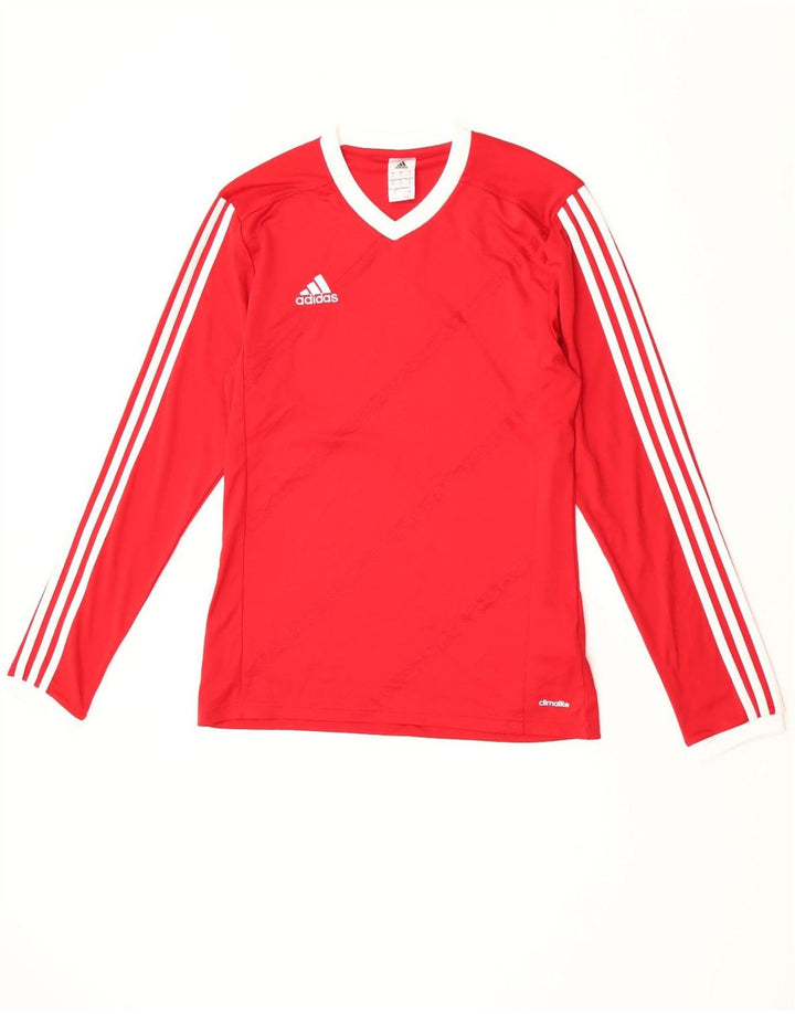 ADIDAS Mens Climalite Top Manga Longa Pequeno Poliéster Vermelho