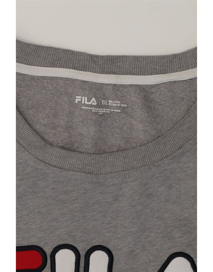 FILA Womens Graphic Sweatshirt Jumper UK 20 2XL Grey Cotton Vintage Fila and Second-Hand Fila from Messina Hembry 