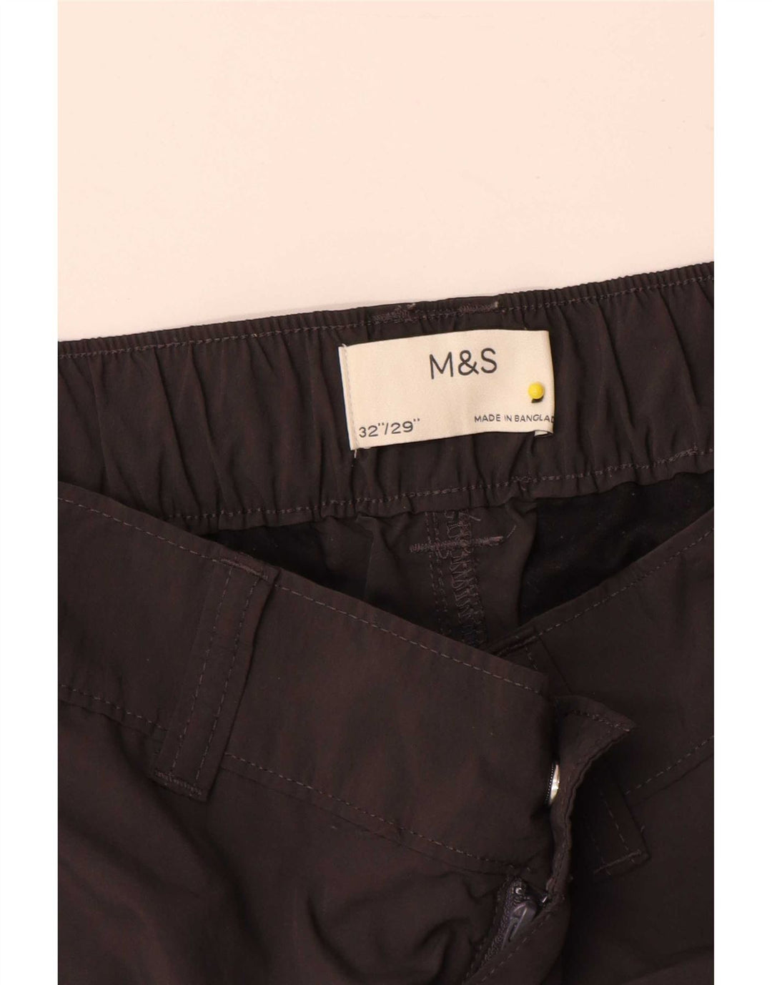 Calça cargo reta masculina Marks & Spencer W32 L29 cinza poliamida