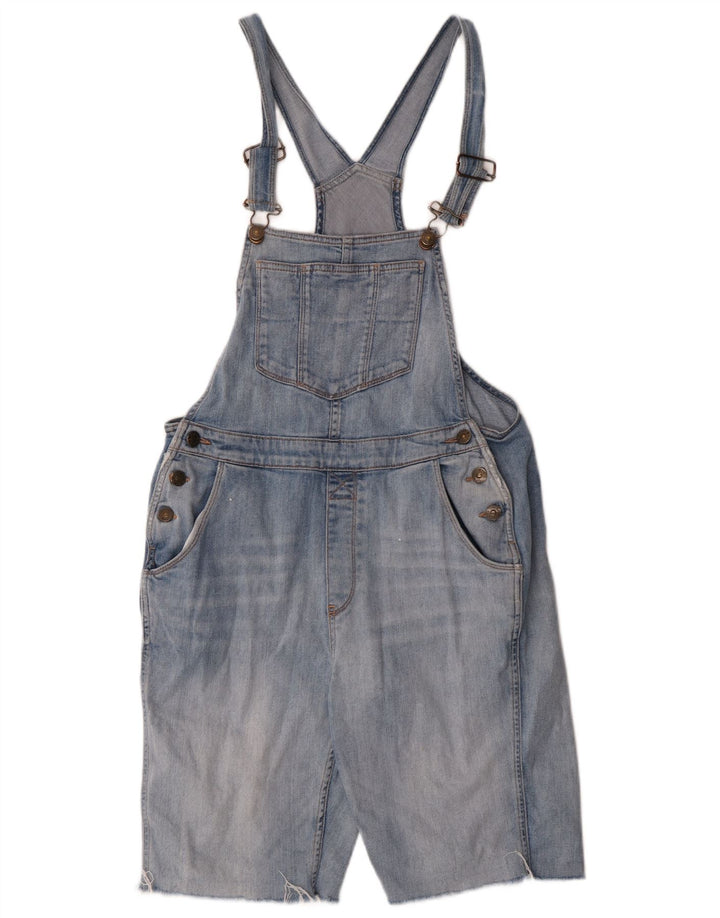 Shorts jeans feminino Fat Face Dungarees UK 10 pequeno W34 azul