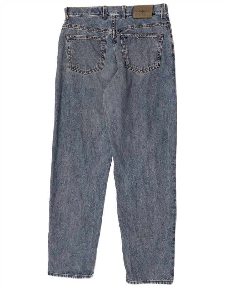 Calça jeans reta masculina Timberland W34 L32 azul algodão