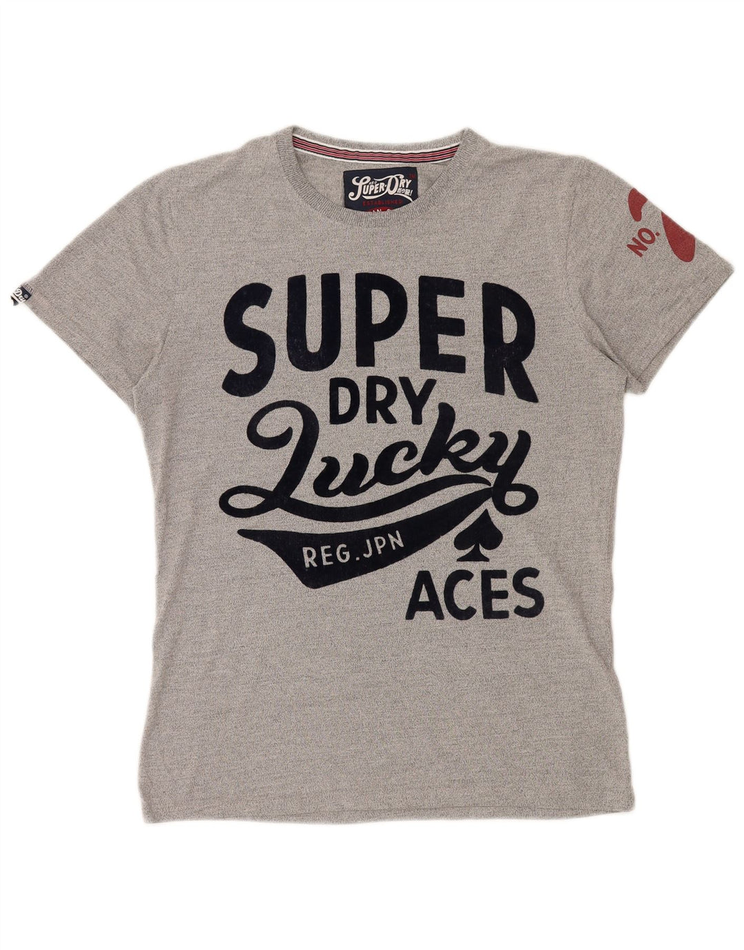 Camiseta masculina SUPERDRY com estampa gráfica cinza médio algodão