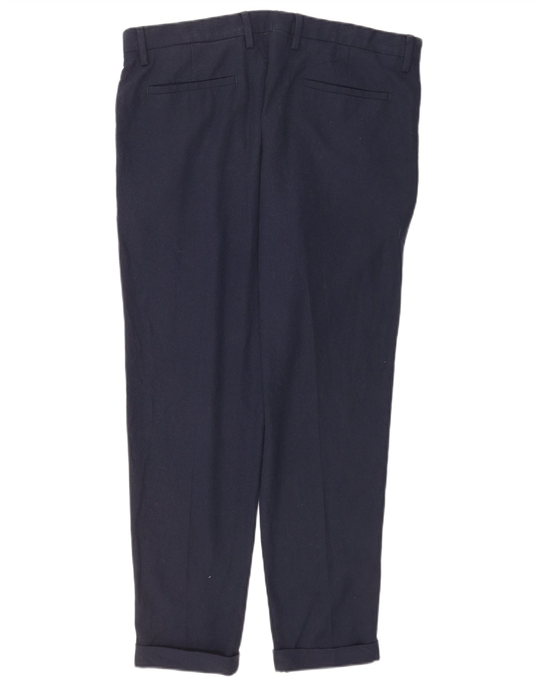 Zara Mens Slim Suit Calça EU 44 Grande W34 L30 Azul Marinho Poliéster