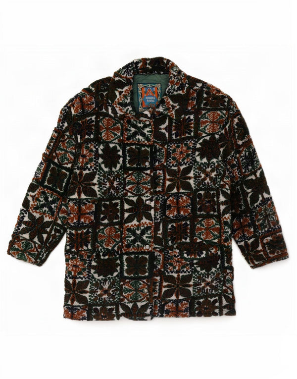 Jaqueta de lã feminina vintage UK 18 XL verde Fair Isle