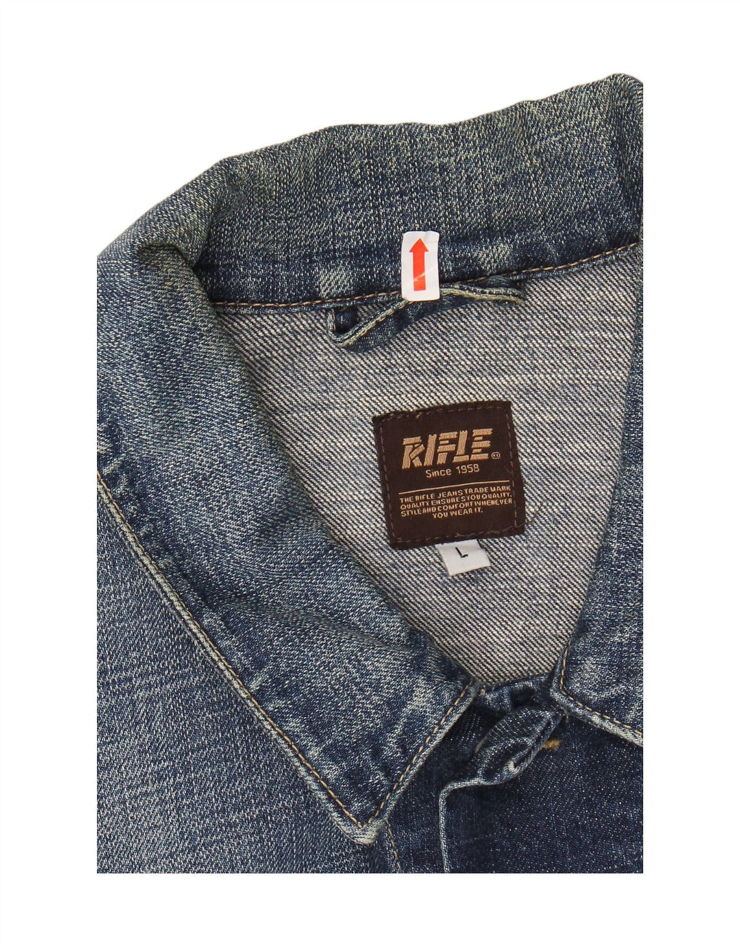 Jaqueta jeans feminina RIFLE Reino Unido 16 grande algodão azul