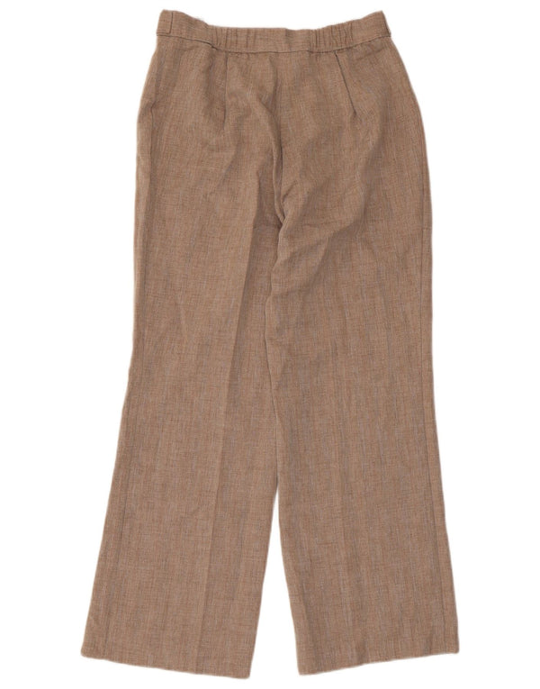 Calça feminina reta casual Marks & Spencer UK 10 pequena W28 L27 bege