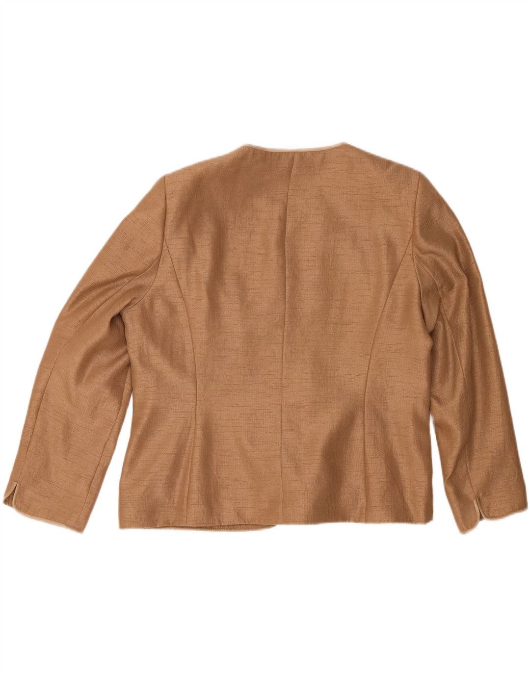 Jaqueta blazer feminina Jacques Vert com 1 botão Reino Unido 22 3XL poliéster bege