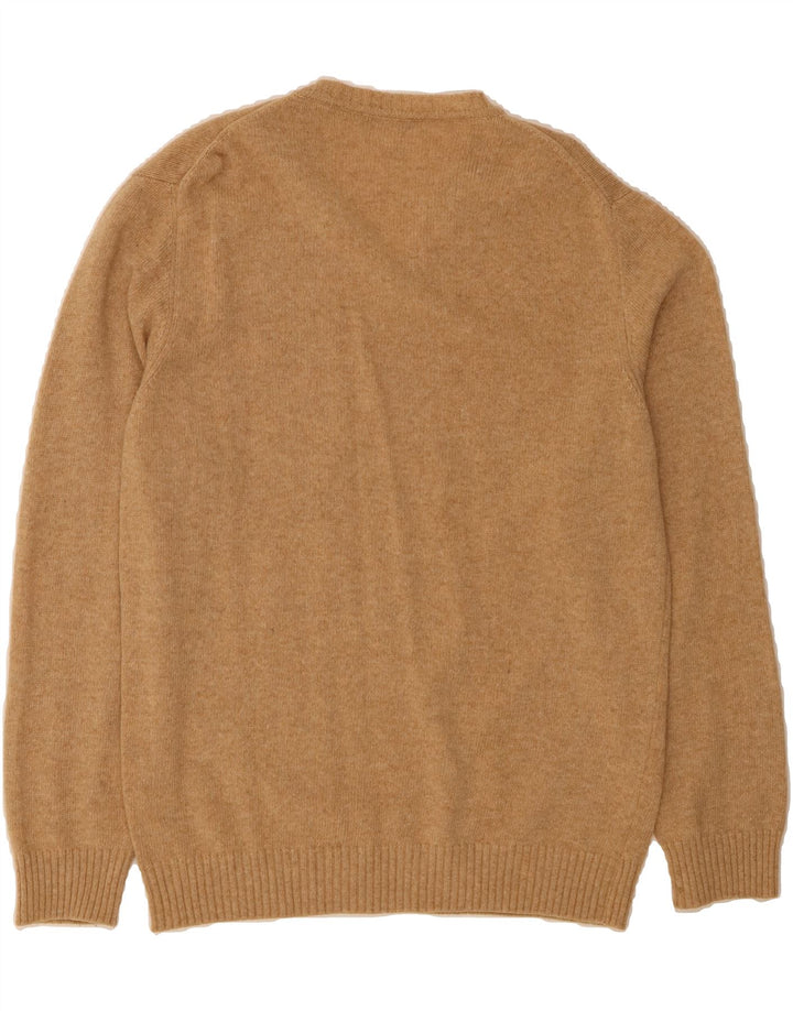 SERGIO TACCHINI Mens V-Neck Jumper Sweater Large Beige Wool Vintage Sergio Tacchini and Second-Hand Sergio Tacchini from Messina Hembry 